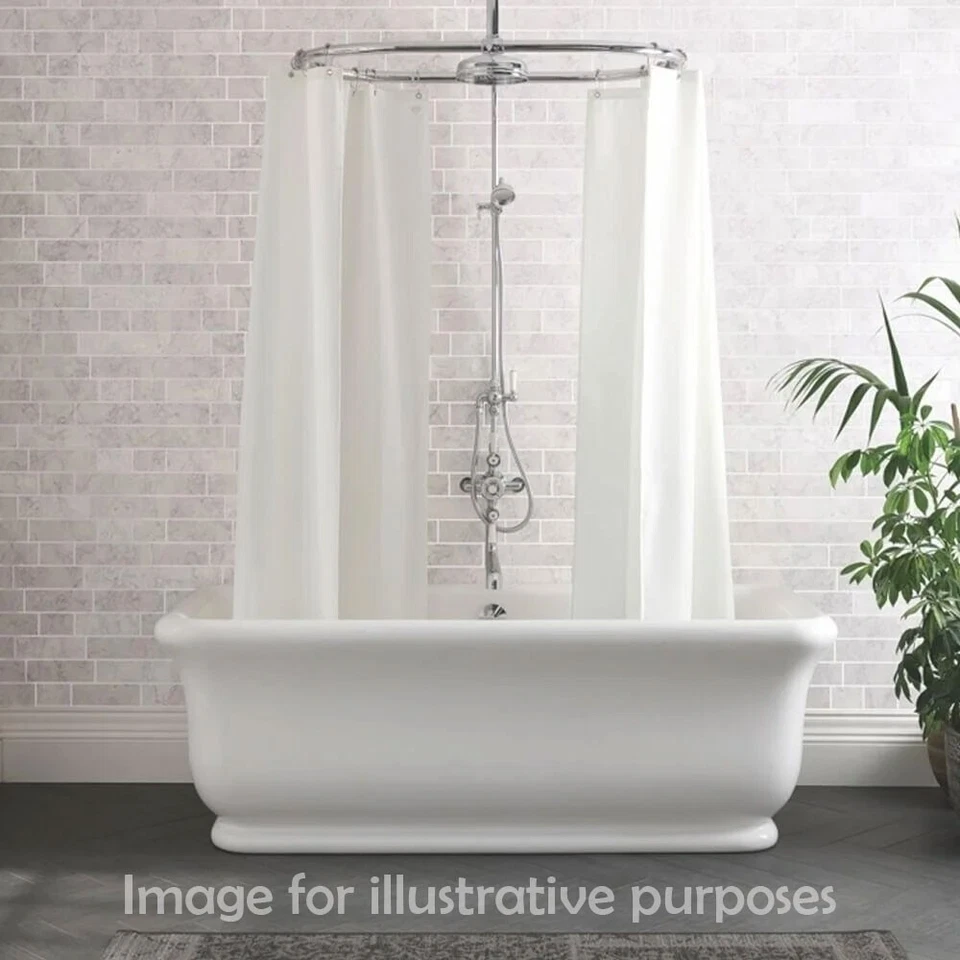 Hudson Reed Premium Traditional Oval Shower Curtain Rail Steel & Chrome Bathroom - Image 2 of 4