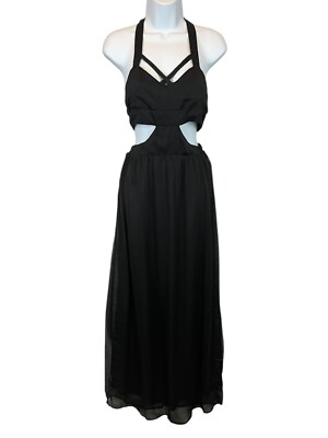 Tobi Sexy Cut-out T-Back Maxi Dress  Size S  Black  LBD  Whimsygoth Night Out