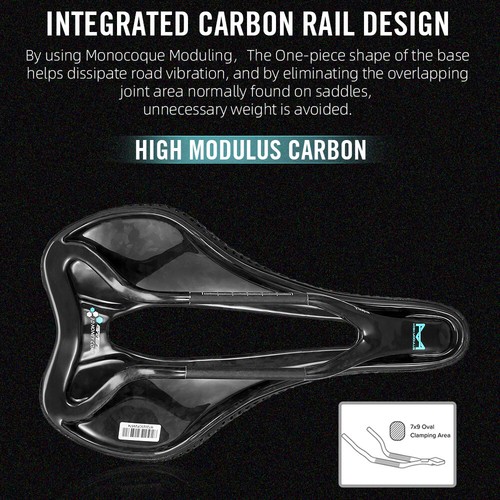 Sella bici full carbon stampata in 3D 145 mm strada montagna bici corsa cuscino sedile - Foto 9 di 14