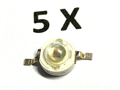 Tief-Rot, LED, 3W, 660nm, H.Power, Deep Red,500-700mA,2,4-2,6V, 40-60lm, 5 Stück