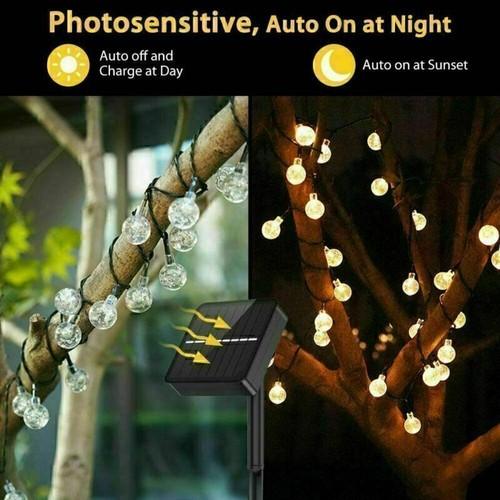 Solar Lichterkette Kugel Beleuchtung 100LED12Meter Garten Party Innen Außen Deko - Bild 9 von 15