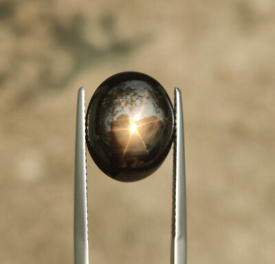 EXCELLENT AND VERY BEAUTIFUL BLACK STAR SAPPHIRE 14.82cts GORGEOUS 6 STAR GLOW