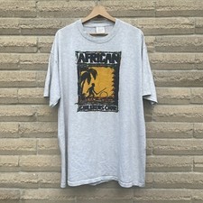 Vintage 90s African Children’s Choir Tribal Graphic T-shirt USA Made Gray XXL