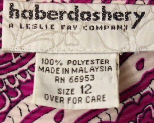 LESLIE FAY Haberdashery Blouse Size 12 Paisley Elastic Waist Long Sleeve Button - Picture 4 of 5
