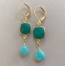 NEW GOLD PLATED SUNDANCE CHARM HANDMADE BRIOLETTE BEZEL ARTISAN JEWELRY EARRINGS