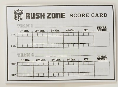 NFL Rush Zone 2013 Replacement Part - Scorecard Pad     B  EUC