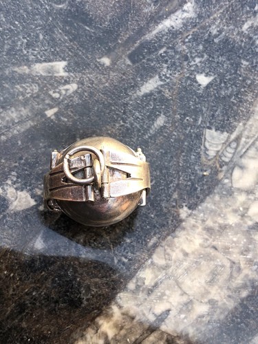 Mexico sterling silver ball pocket orb charm 6x photo pendant 1950/60s 12g - Picture 6 of 6
