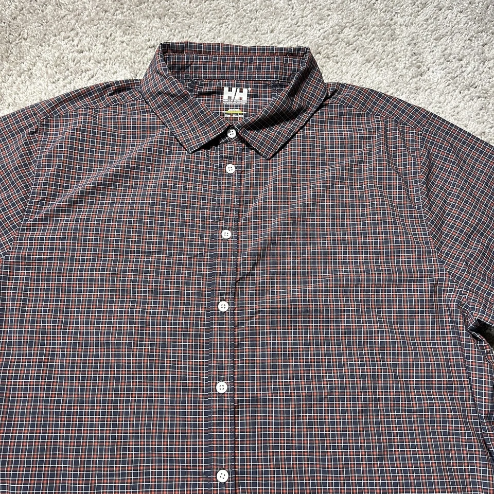 Рубашка мужская Helly Hanson 2XL нейлон эластичная функциональная для рыбалки походов синяя оранжевая - Изображение 2 из 4