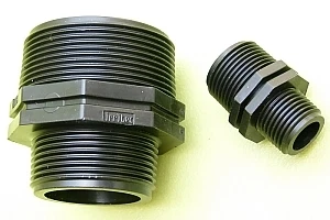 PLASSON Mamelon raccord polypropylène réduit fileté 1"1/2 x 1" = 40x49 x 26x34 arrosage