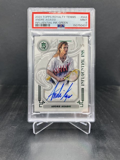 2024 Topps Royalty Andre Agassi Influential On Card Auto Green 1/5 PSA 9 #I-AA
