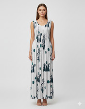 Womens Plus Size Curve Abstract Print Maxi Elasticated Dress Up to UK SIZE22 P46