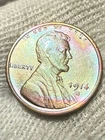 1914-S 1c Lincoln Wheat Cent. Attractive Au+ Details, Toned