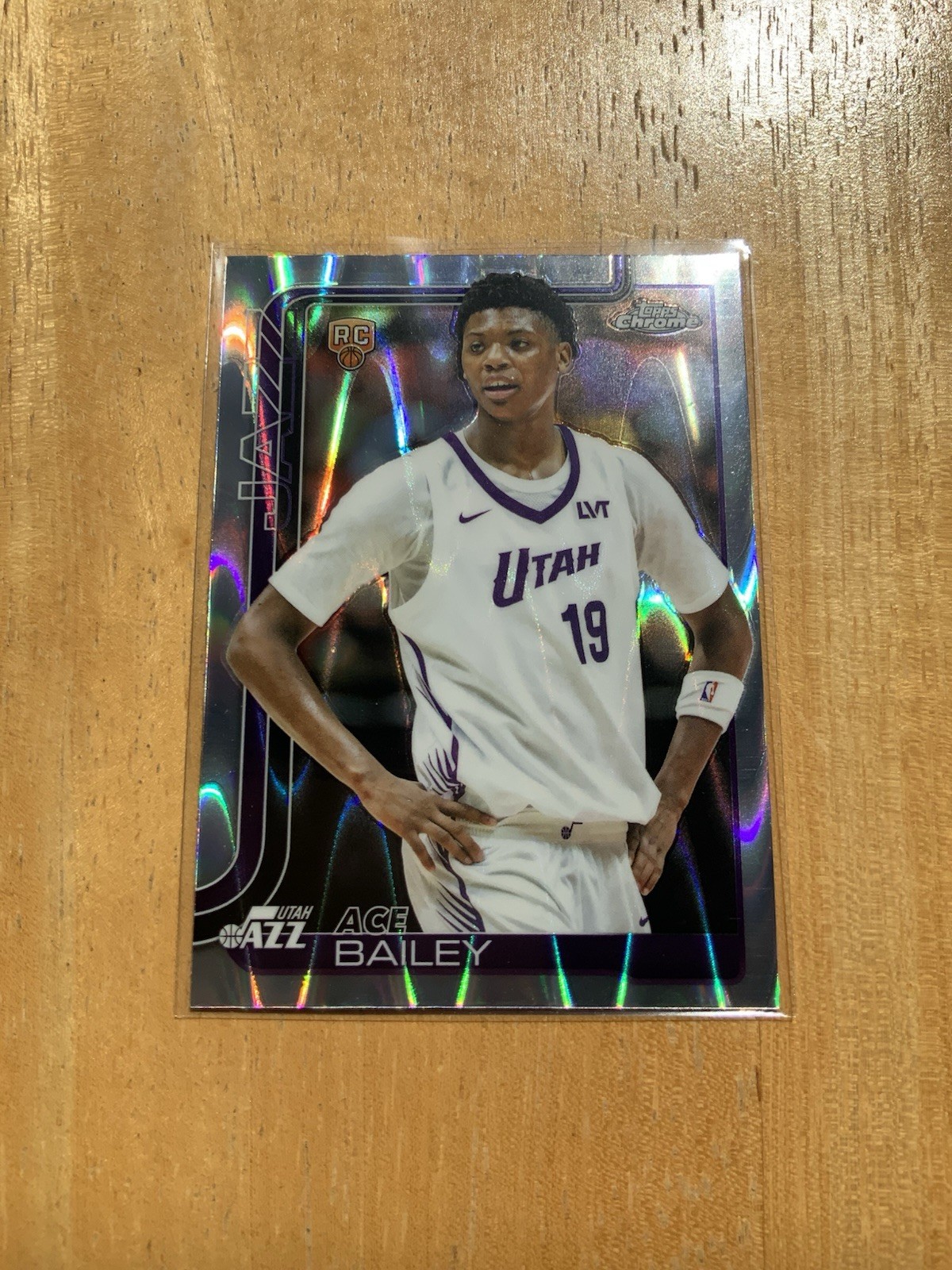 Ace Bailey 2025 Topps Chrome #255 Rookie RayWave Refractor (RC) - Jazz