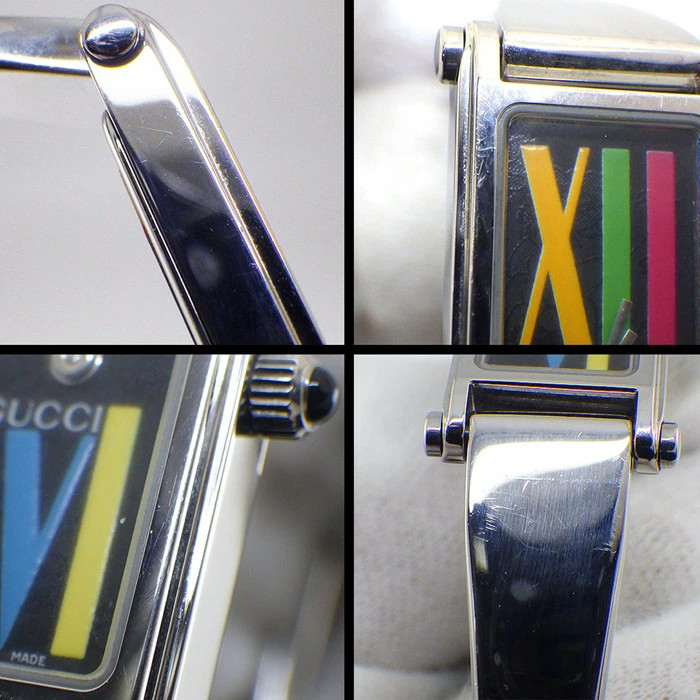 Gucci Flower Leaf Rectangular Bangle Watch 1500L … - image 5