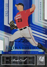 Brett Cecil Auto 2007 Donruss Elite Extra Aspirations Die-Cut /100 #3 Blue Jays