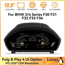 For BMW 3/4 Series F30/F31/F32/F33/F36 Digital Speedometer Cluster 12.3'' LCD
