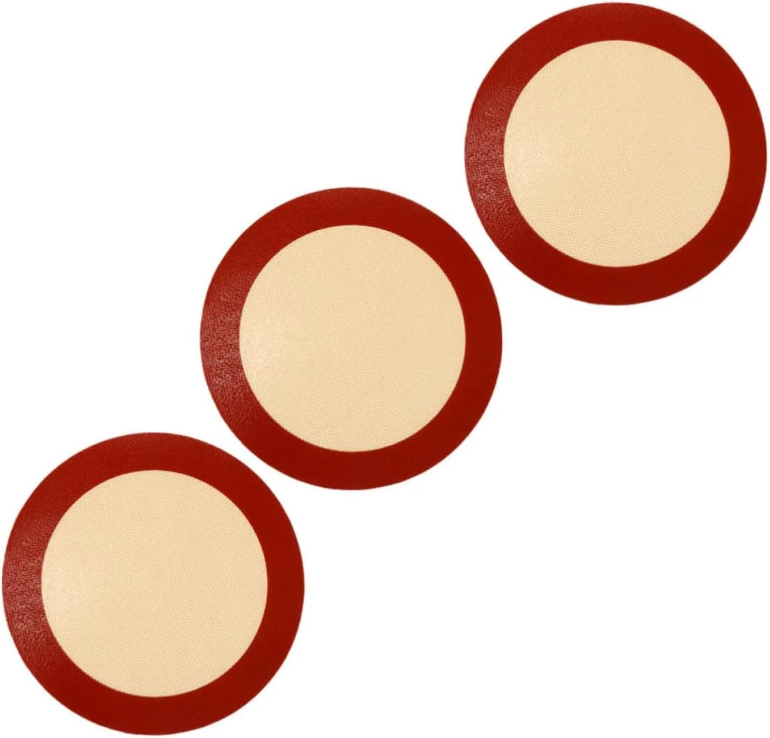 3Pcs round Silicone Baking Mats Reusable Silicone Baking Sheet for Oven Use Heat