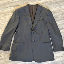 Giorgio Armani Collezioni Blazer Jacket 44L Brown Black Sport Coat Wool Silk