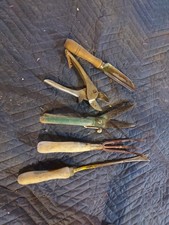 Antique Curated Garden Tool Set -5 Vintage Farmhouse Decor & Primitive Hand tool