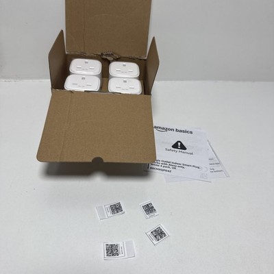 Amazon Basics Einzelsteckdose Innen WLAN Smart Plug, funktioniert mit 4er Pack, weiß 