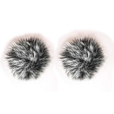 2 Packs Professional Outdoor Furry Windscreen Lavalier Microphone Wind Screen...