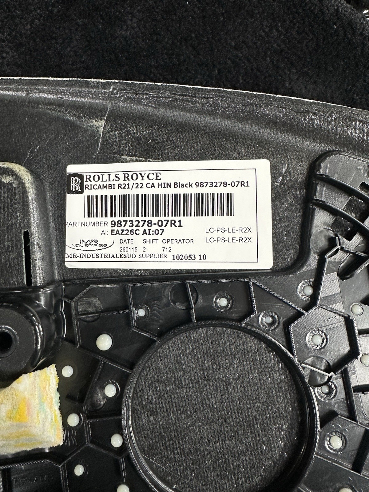Rolls-Royce Ghost 2020-2024 REAR Parcel shelf P/N 51469873278