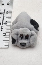 1995 Lewis Galoob Pound Puppies Mini 2.5" Gray with Black Spots and Nose Vtg