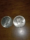 Set of (2) 1964 Kennedy Half Dollar, 90% Siver, AU Condition