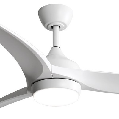 Sofucor 52in Simple White Ceiling Fan w/ 3 Downrods/3 Color Light/Remote Bedroom