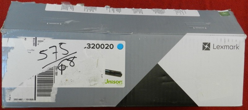 Lexmark Unison Original Standard Yield Toner Cartridge, Cyan, C320020, Open Bag
