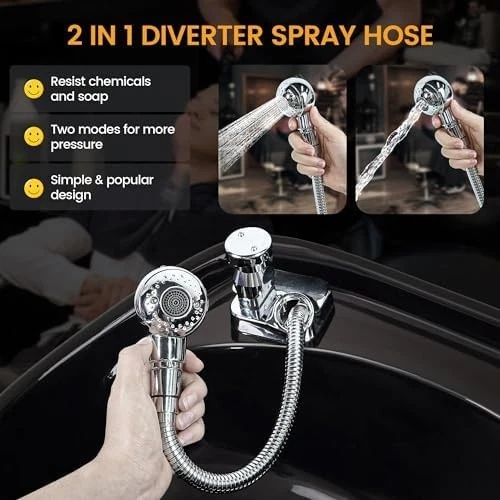 Kit de tazón de champú de salón grifo aspirador spa salón de belleza champú tazón fregadero Foto 3 de 4