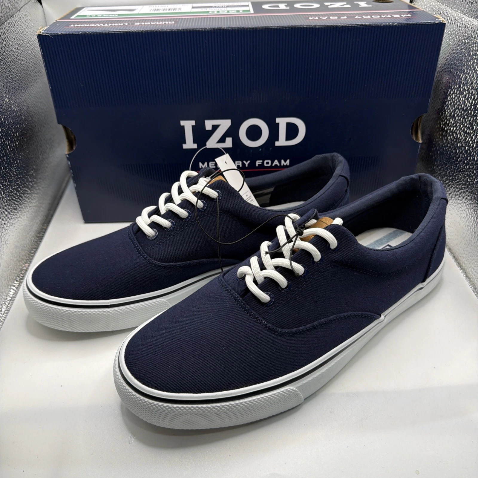 Izod Men's Shoes Size 9 M Sneakers Navy Blue White Canvas 1851110