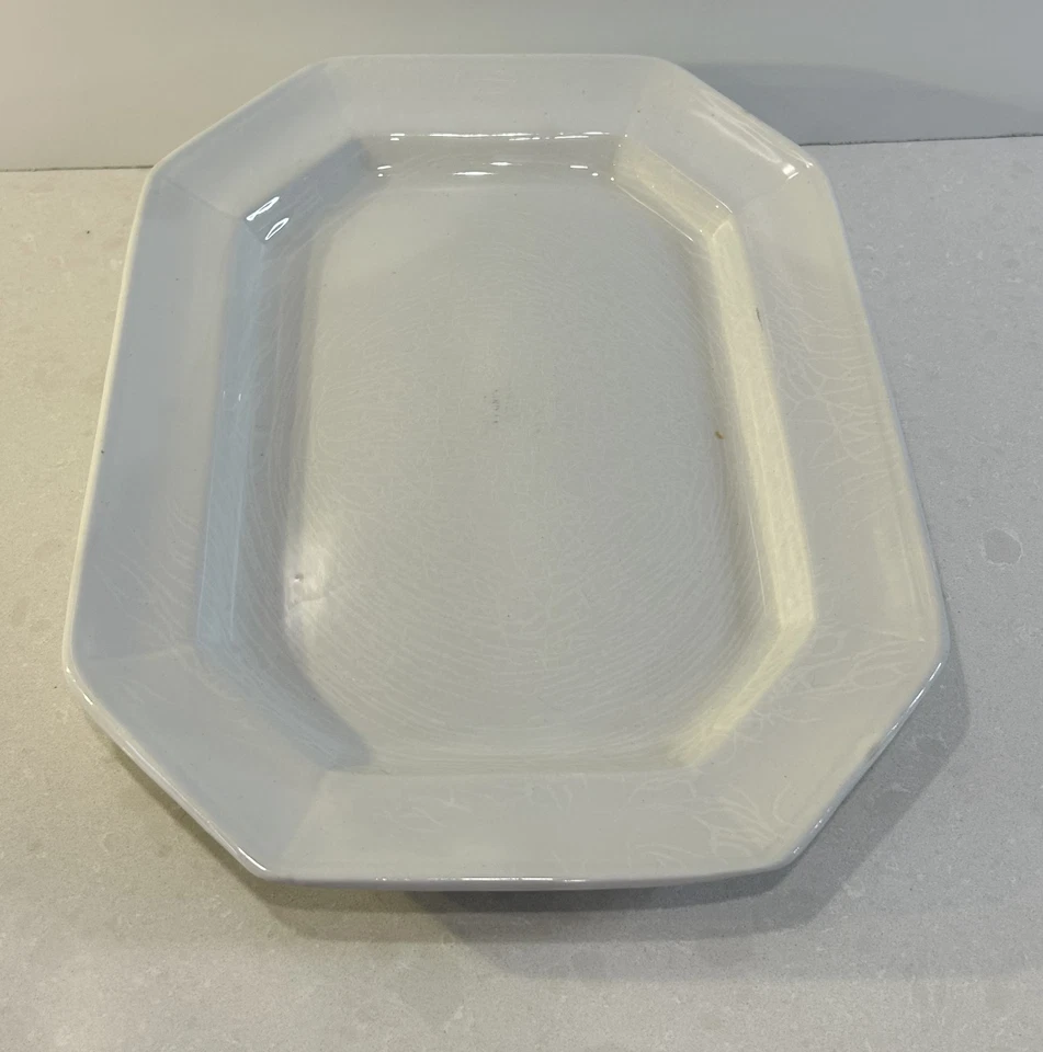 Antique H Alcock & Co Ironstone Platter & Tureen w/ Lid Lot 1884-1910 Farmhouse - Image 2 of 4