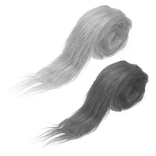 2 Pcs 59" x 2" Fluffy Plush Faux Fur Fabric Precut Strips, Grey/Light Grey