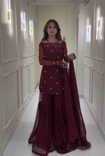 Designer Indian Wedding Dress Pakistani Bollywood Top Plazzo New Party Wear