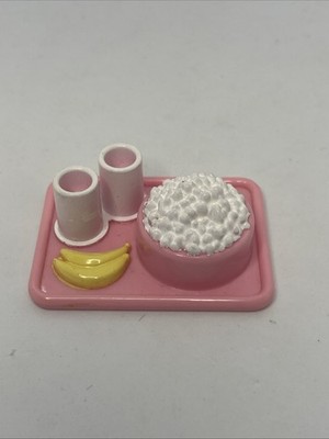 Fisher Price Loving Family Pink Food Tray Popcorn Bananas Drinks 1994 Vintage