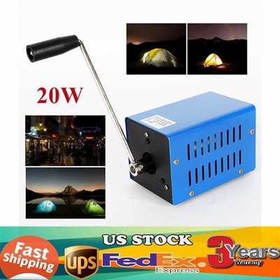 20W Hand Crank Generator Portable USB Charger Manual Power Supply for Camping US