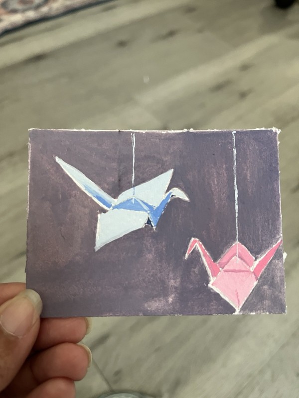 ACEO Original Gouache Paintings – ‘ Birds’ Inspired by Childhood Memories (1/6)