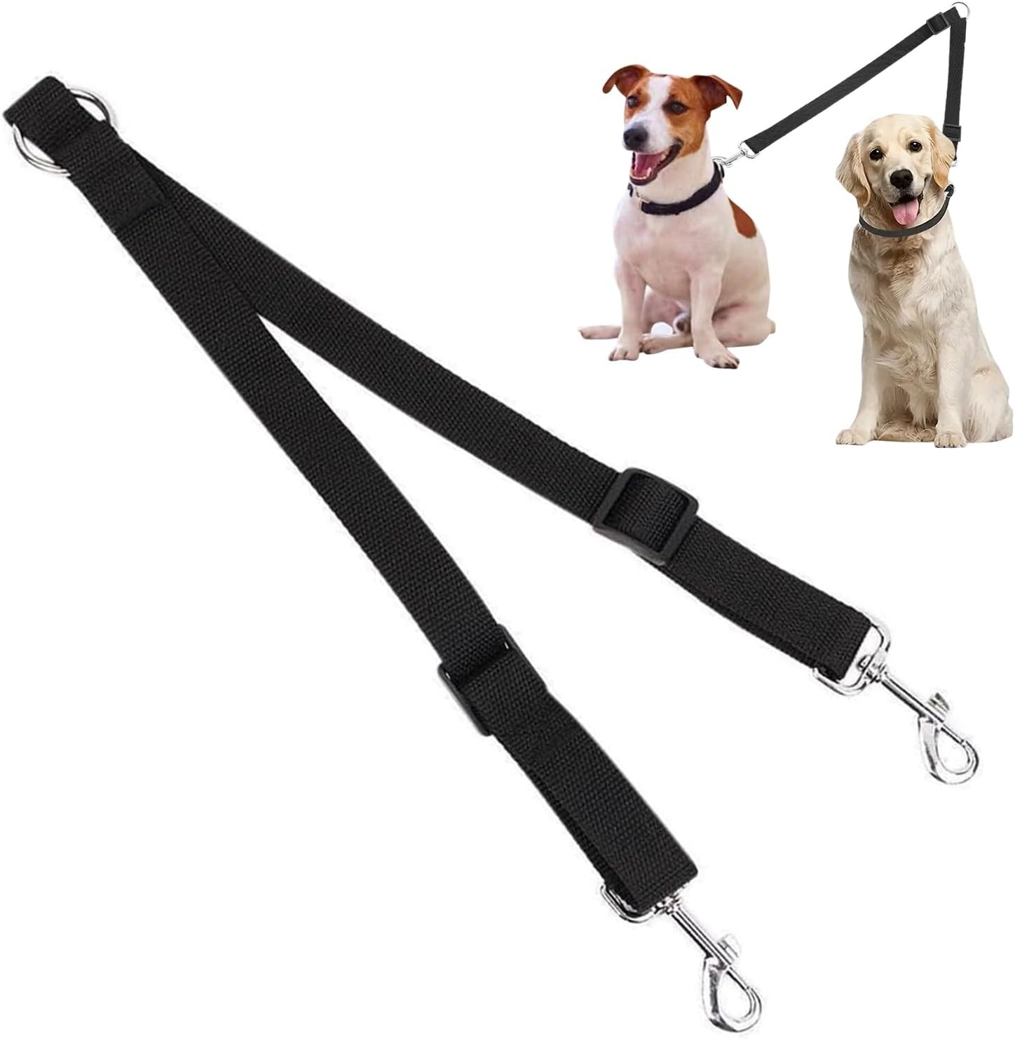 Double Dog Lead For Walking 2 Dogs No Tangle 360°Swivel Rotation Two 2 Splitte