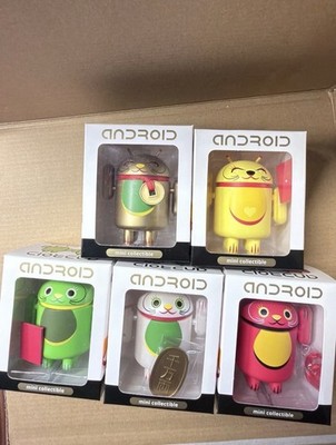 Android Mini collectible Lucky Cat Series 5 Figure Bundle Set