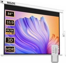84" Motorized Projector Screen with Dual Side Power Supply- 16:9 HD 8K 3D