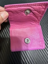 Women Mini Wallet Pink Leather *Flaw