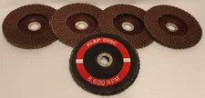 7" x 7/8" 24 Grit Flap Disc, FLAT Grinding Wheels, Fiber./AL. Oxide - Lot of 5