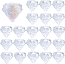 , 50 Pack Diamond Shaped Clear Jars 5 ML Empty Refillable Cosmetic Small Jar Mak