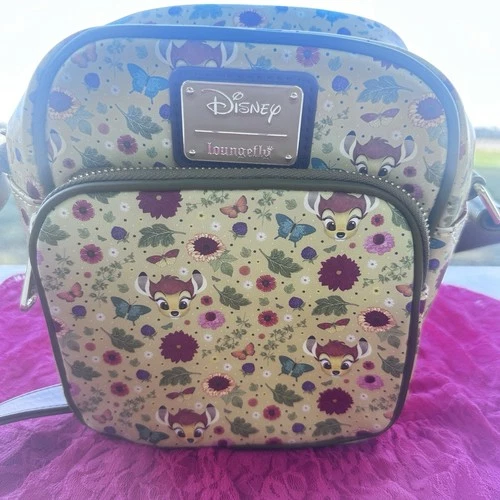 NWT Loungefly Disney Floral Bambi Butterflies Crossbody Bag Purse Tote So Cute
