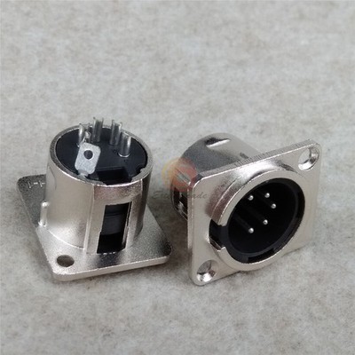 One XLR 5-Pin Male Chassis Panel Socket Speaker Audio Connector *la