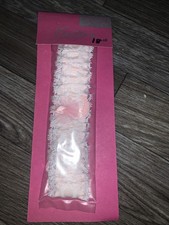 Vintage Wedding Garter White Lace Pink Flower NOS