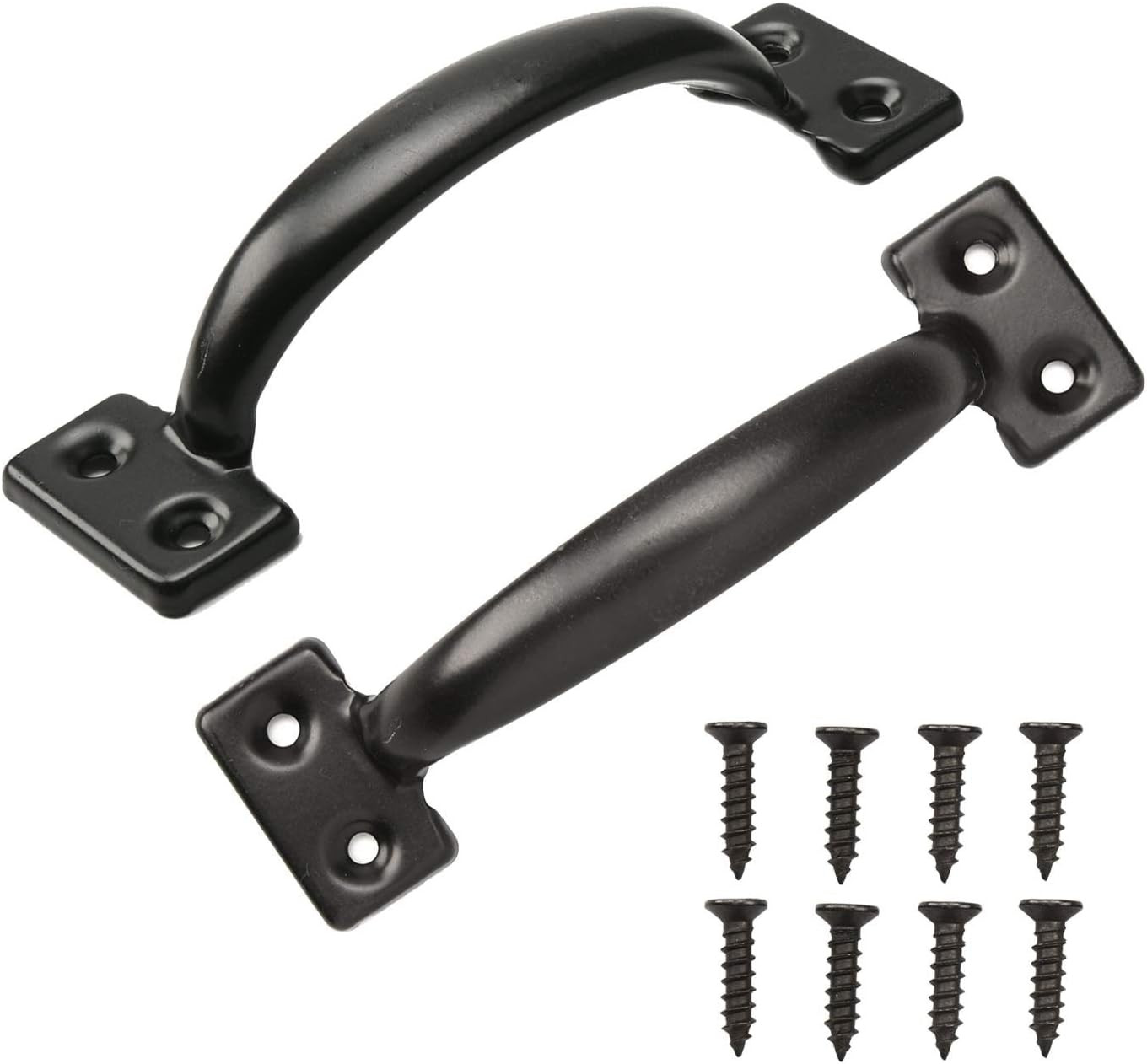 2PCS 6-1/2 Inch Pulls Black Door Pull Handle Metal Kitchen Cabinets Furniture Wa