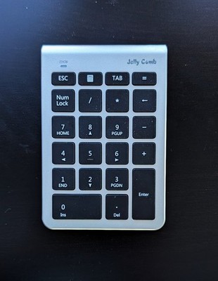 Jelly Comb Wireless Number Pad 22-Key USB 2.4GHz Keypad, Silver - No Dongle