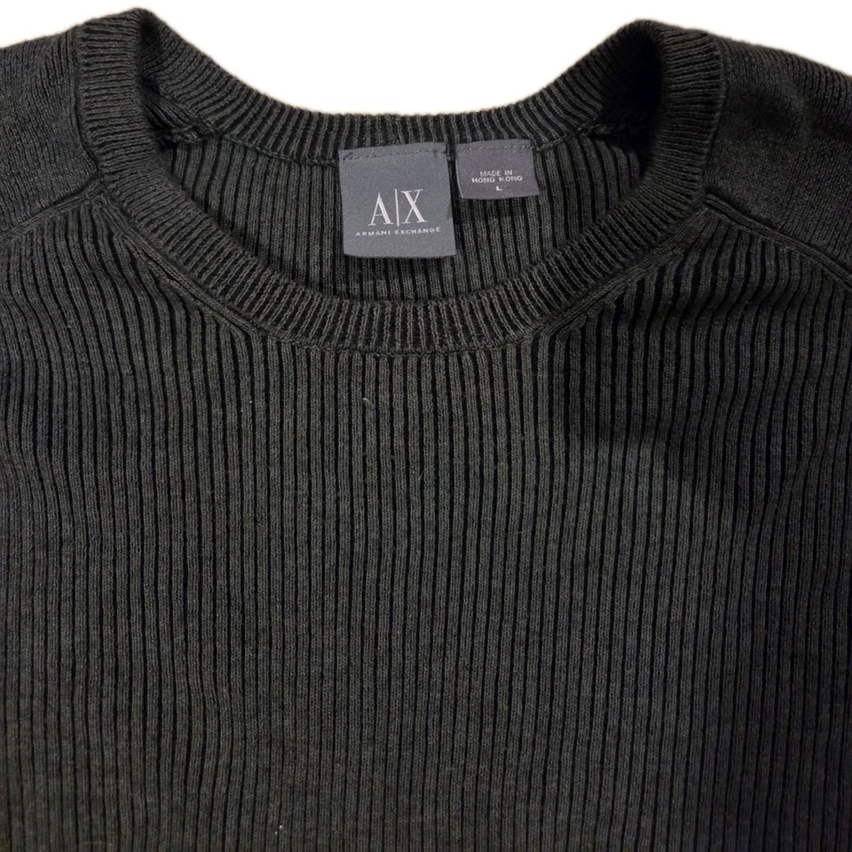 Suéter Pullover Armani Exchange Acanalado Ajustado Cuello Redondo Para Hombre Talla Grande L Verde Foto 2 de 4